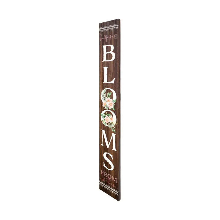 72" Brown Solid Wood Blooms Porch Sign
