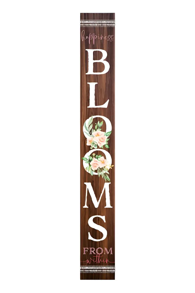 72" Brown Solid Wood Blooms Porch Sign