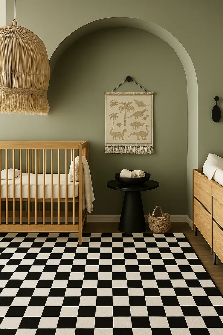 4' X 6' Black And White Checkered Area Rug