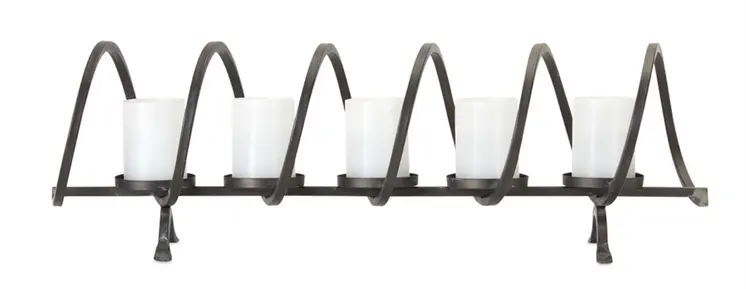 10" Black Metal Centerpiece Candelabra Candle Holder