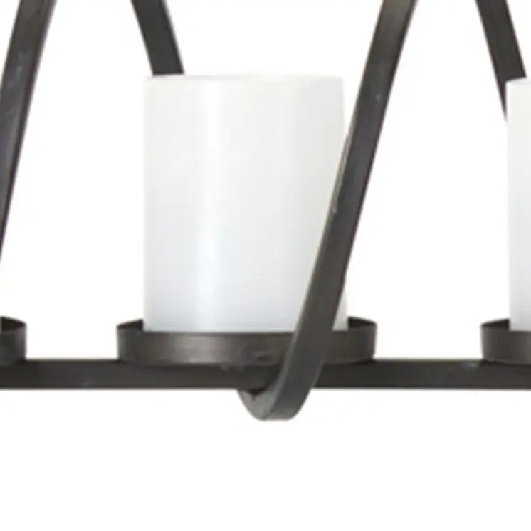 10" Black Metal Centerpiece Candelabra Candle Holder