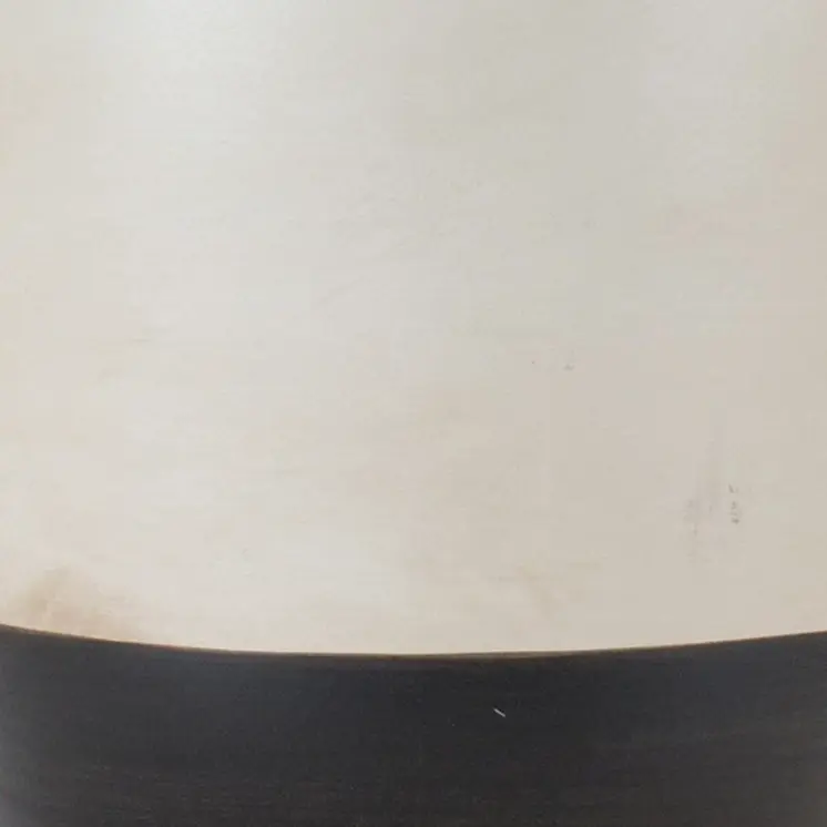 Set of Two Cream And Black Distressed Ceramic Tabletop Pillar Candle Holders