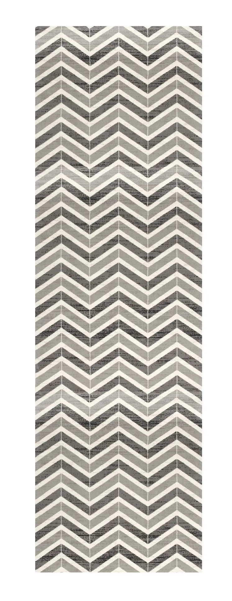 6' Red And Gray Geometric Runner Rug