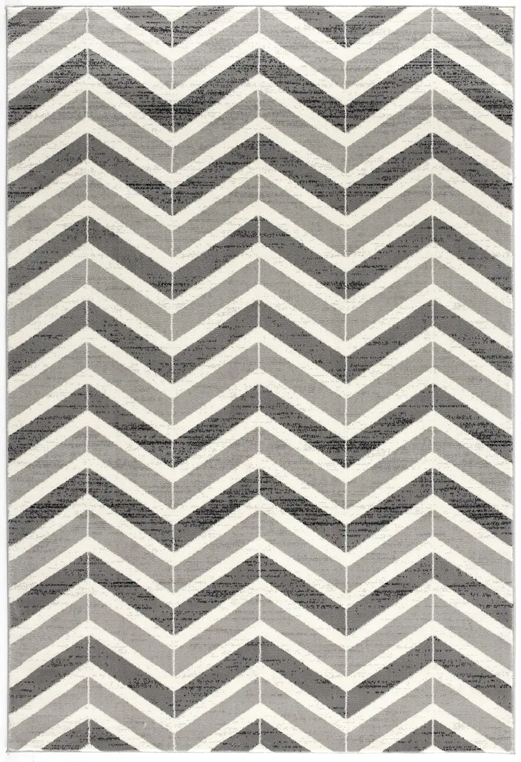 2' X 5' Red And Gray Geometric Area Rug