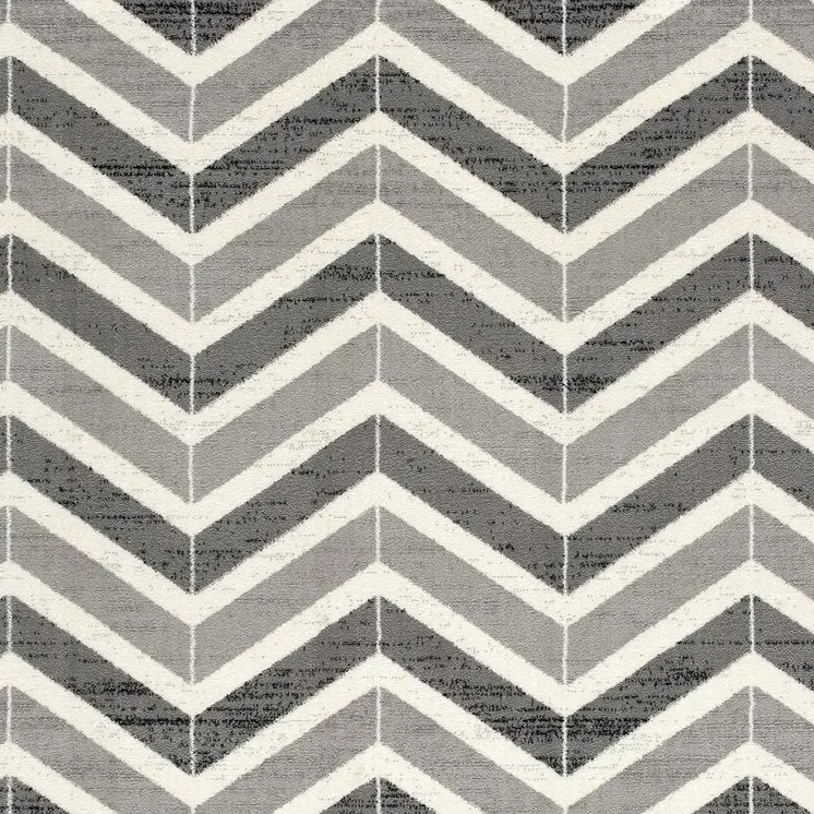 2' X 5' Red And Gray Geometric Area Rug