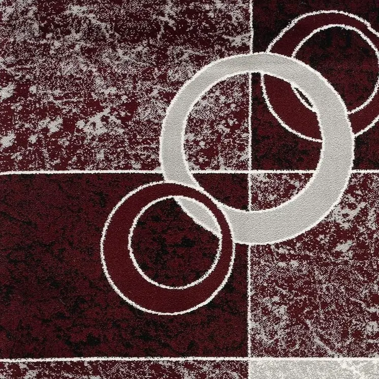 2' X 5' Red And Gray Geometric Area Rug