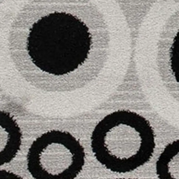 6' Gray And Black Geometric Runner Rug
