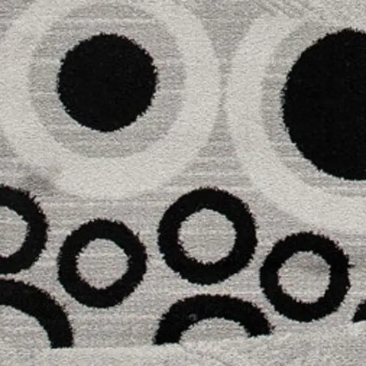 6' Gray And Black Geometric Runner Rug