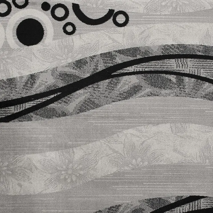 2' X 5' Gray And Black Geometric Area Rug