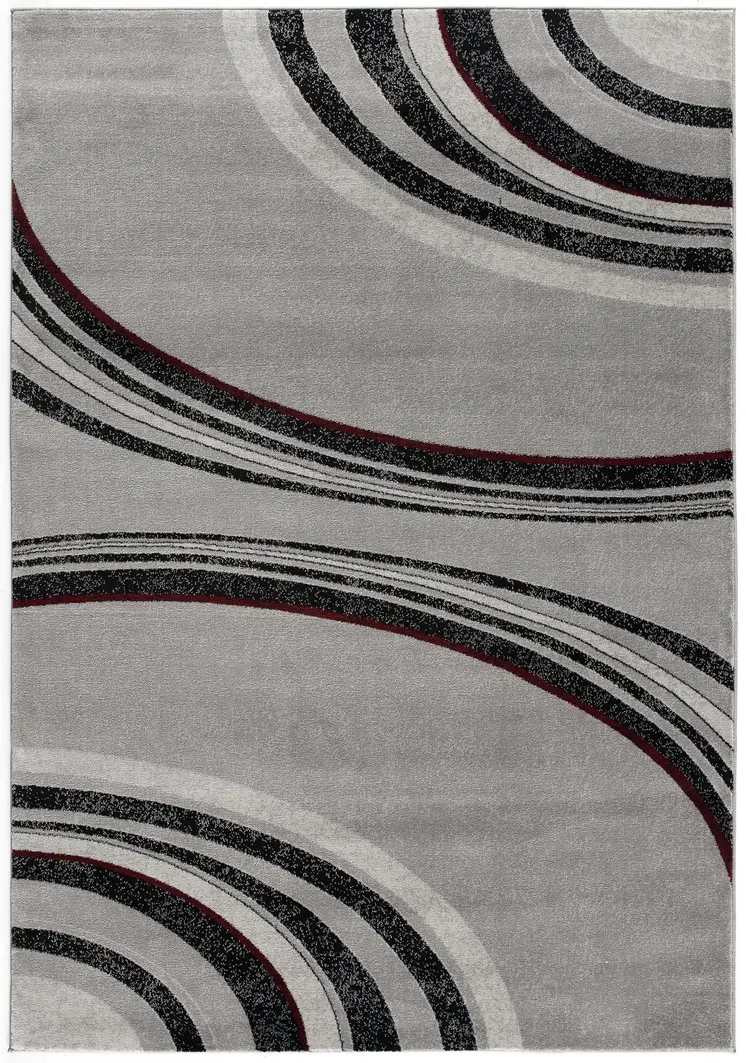 2' X 5' Gray And Black Abstract Area Rug