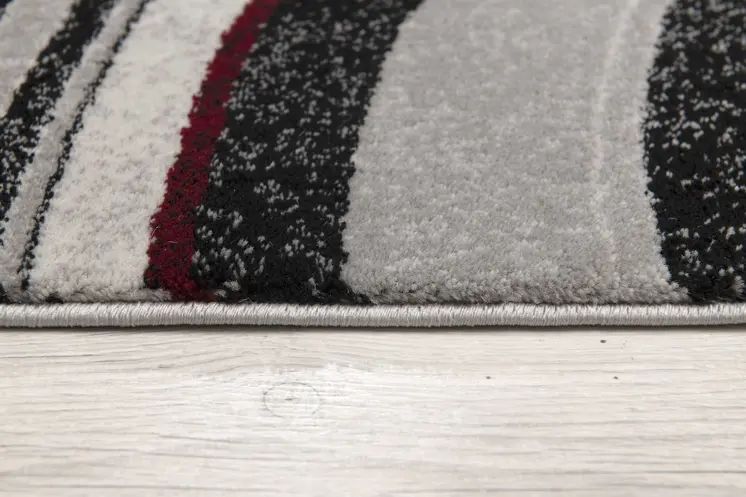 2' X 5' Gray And Black Abstract Area Rug