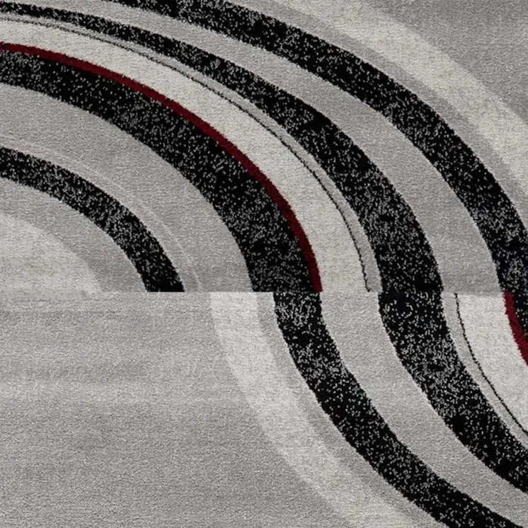 12' Gray And Black Abstract Runner Rug