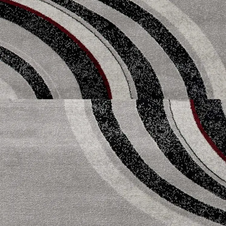 12' Gray And Black Abstract Runner Rug