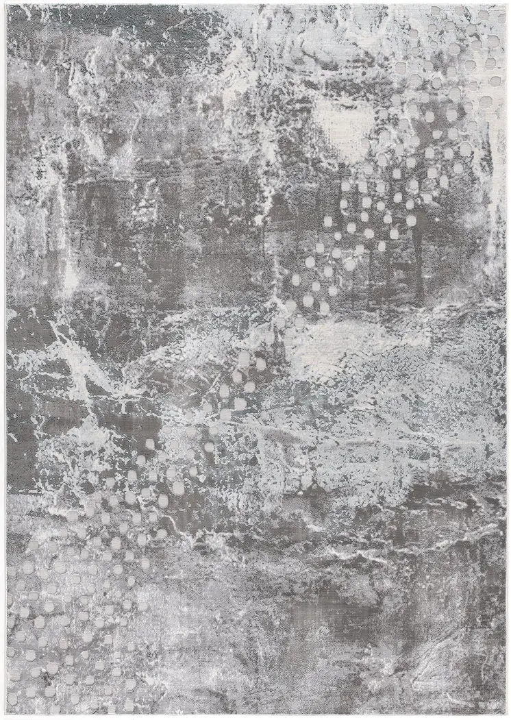 9' X 12' Gray And Blue Abstract Area Rug
