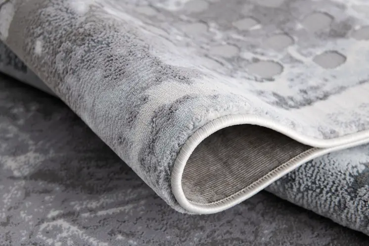 9' X 12' Gray And Blue Abstract Area Rug