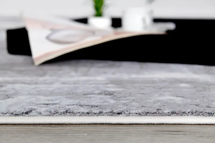 9' X 12' Gray And Blue Abstract Area Rug