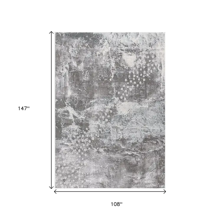 9' X 12' Gray And Blue Abstract Area Rug