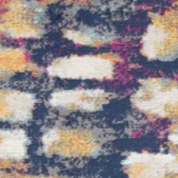 12' Yellow And Blue Abstract Runner Rug