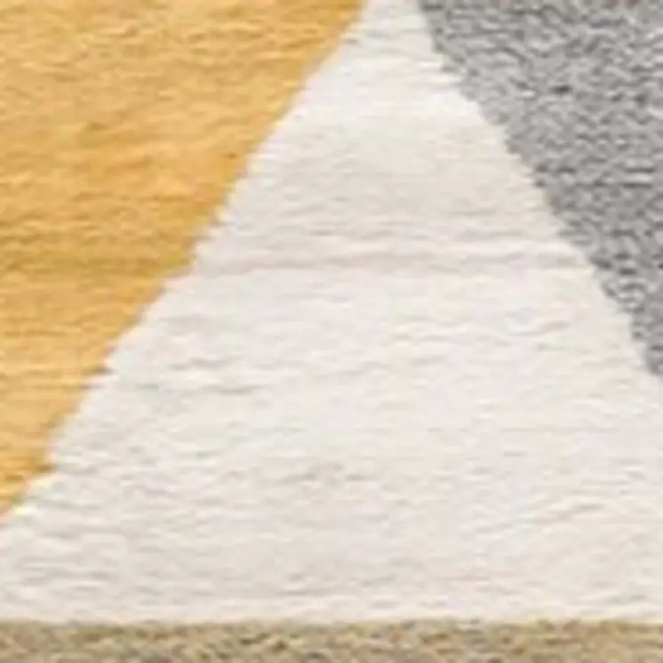 18' Yellow And Beige Abstract Runner Rug