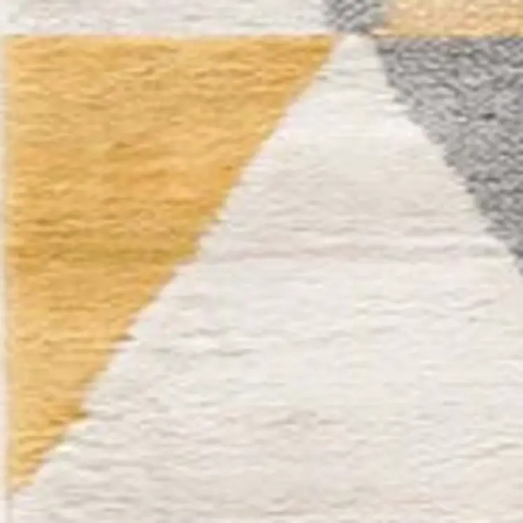 12' Yellow And Beige Abstract Runner Rug