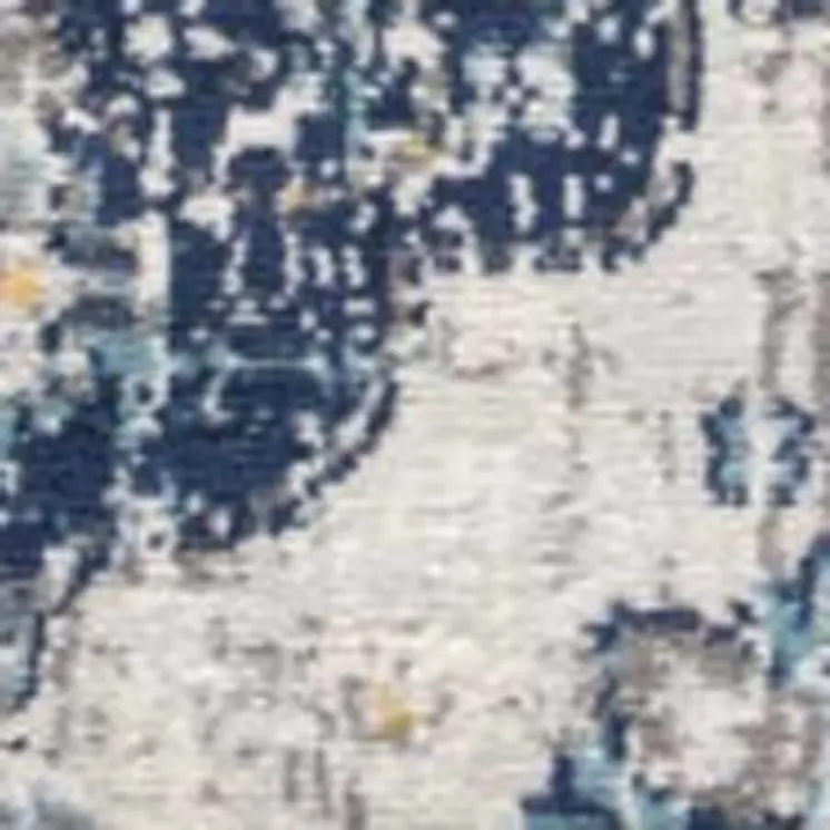 18' Blue And Gray Abstract Runner Rug