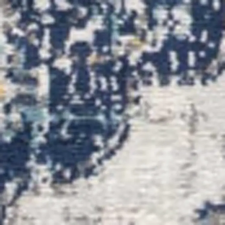 18' Blue And Gray Abstract Runner Rug