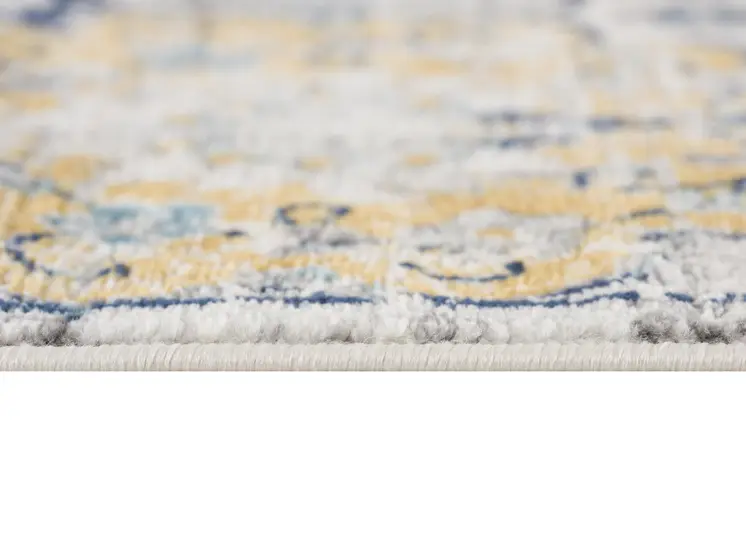 12' Blue And Gray Abstract Runner Rug