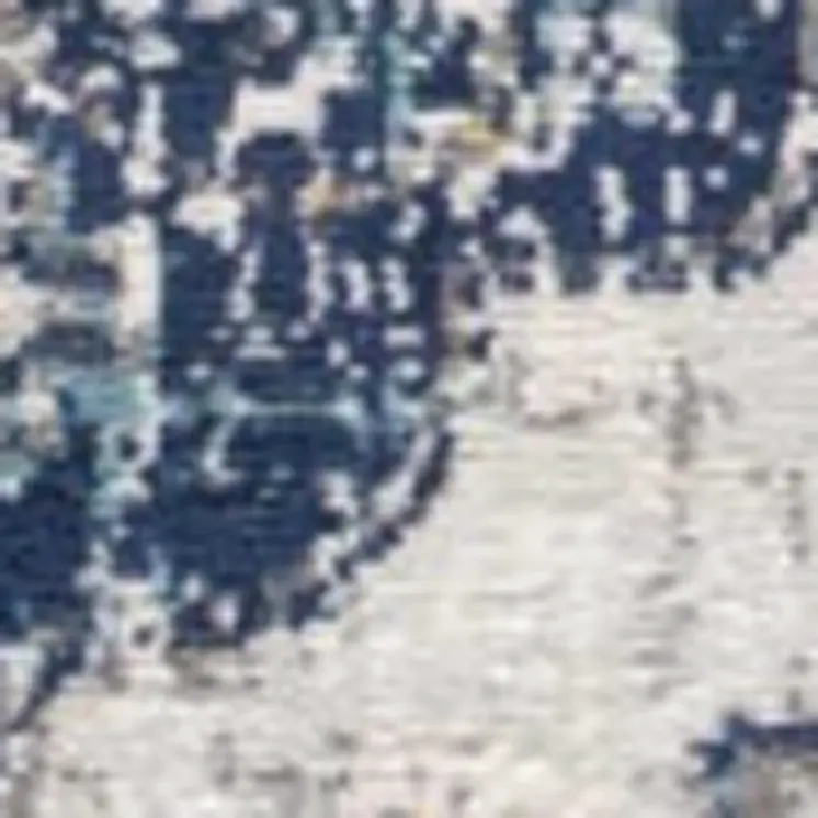 12' Blue And Gray Abstract Runner Rug