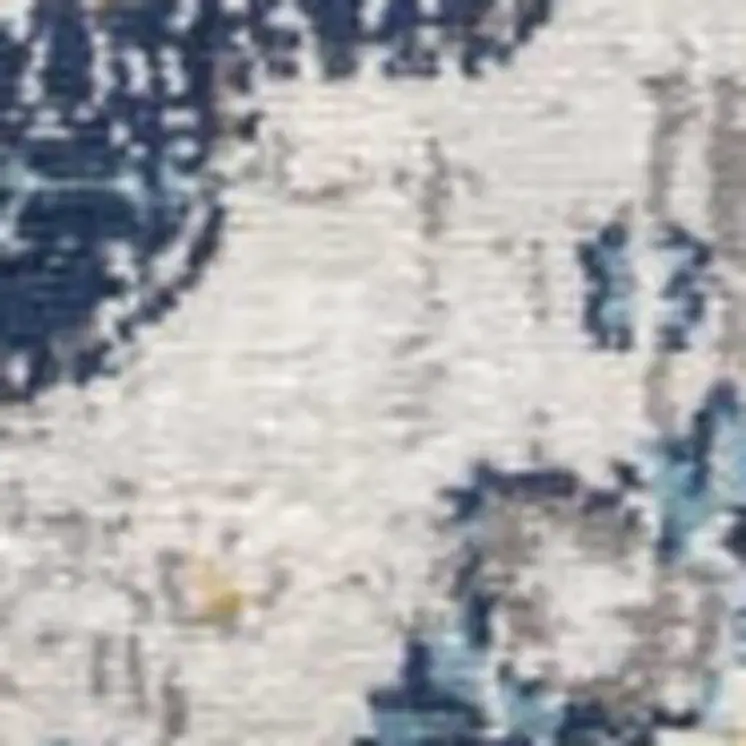 12' Blue And Gray Abstract Runner Rug