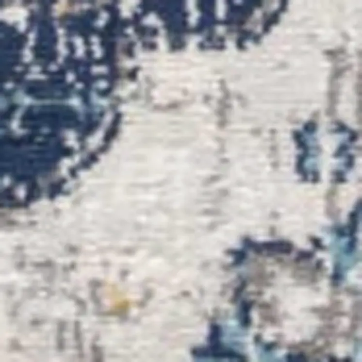 12' Blue And Gray Abstract Runner Rug