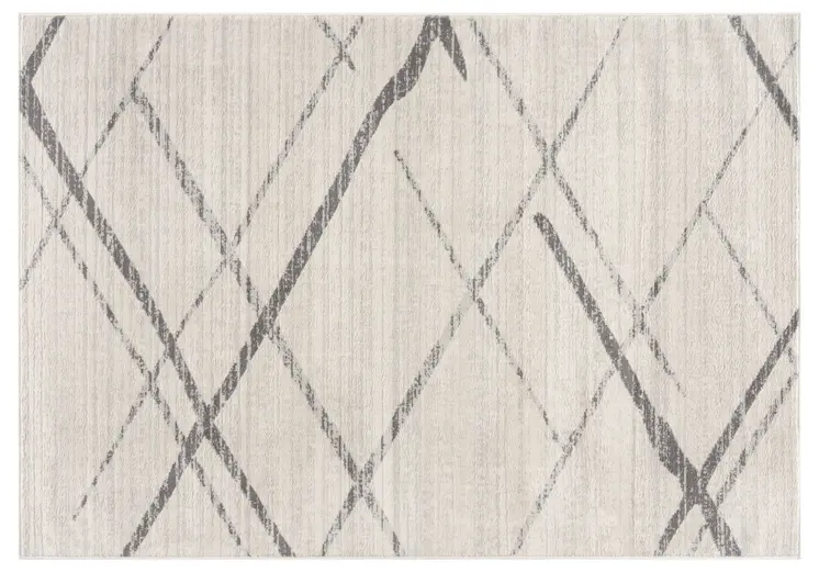 2' X 5' Beige And Gray Abstract Area Rug