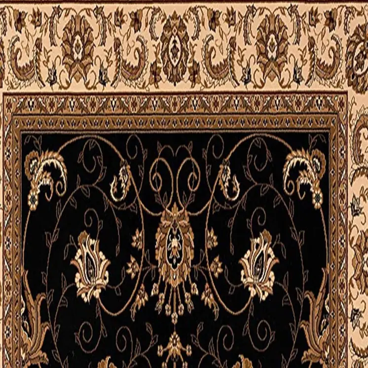 6' Beige And Blue Oriental Runner Rug