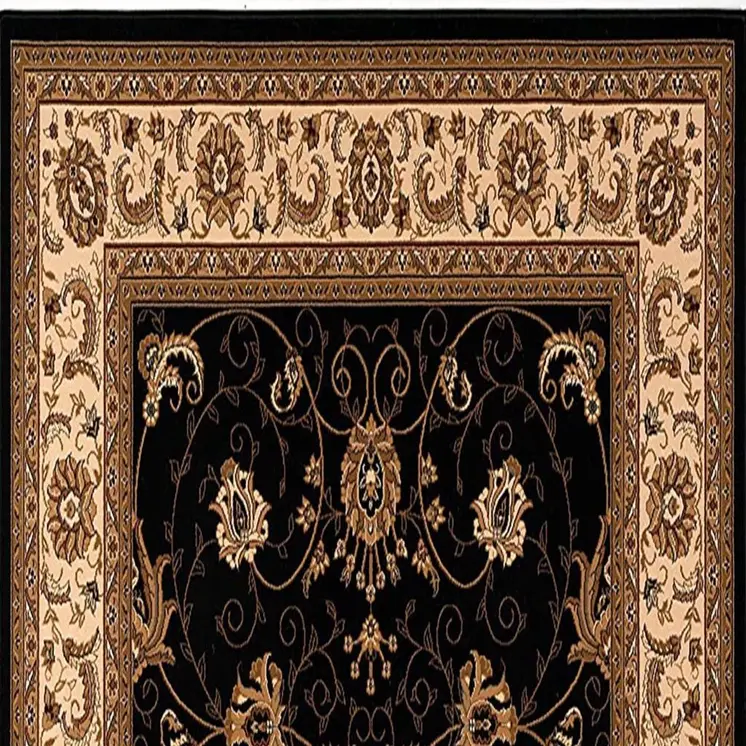 6' Beige And Blue Oriental Runner Rug