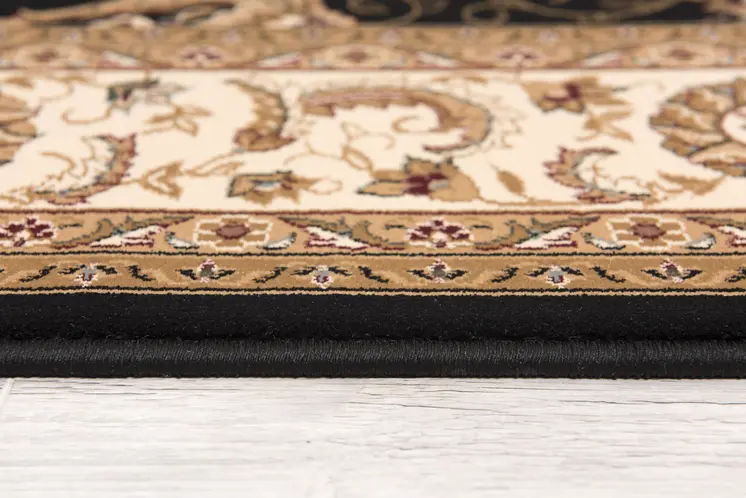6' Beige And Blue Oriental Runner Rug