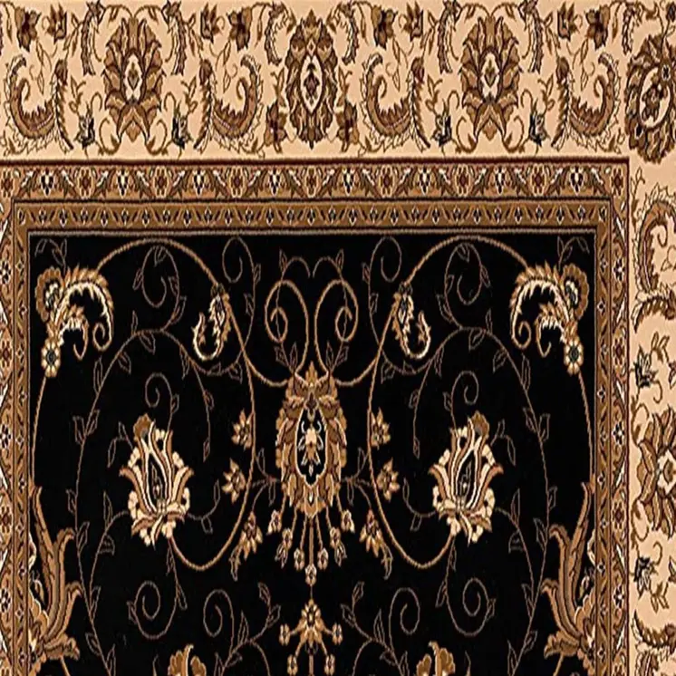 6' Beige And Cream Oriental Runner Rug