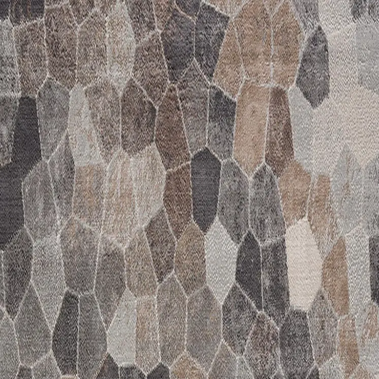 18' Blue And Beige Geometric Runner Rug