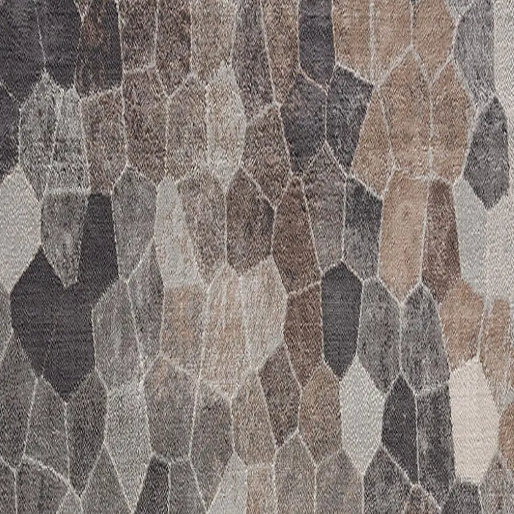 12' Blue And Beige Geometric Runner Rug