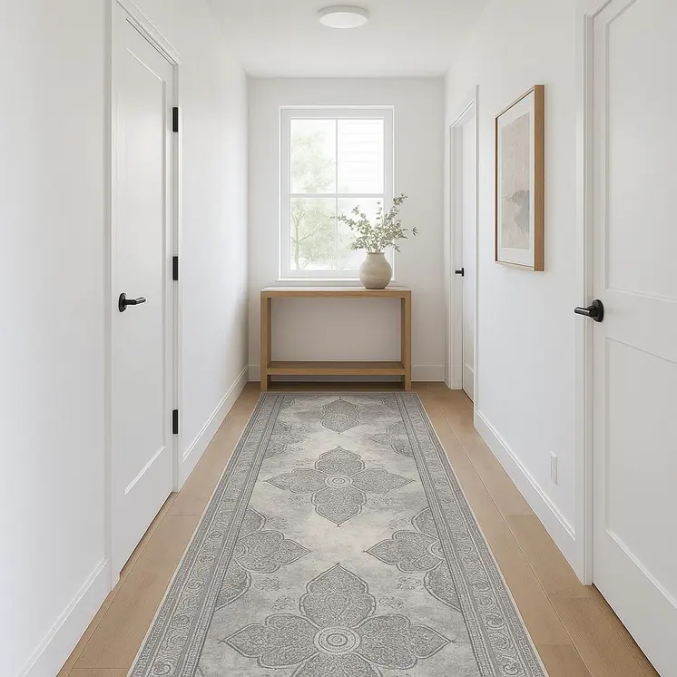 12' Gray And Beige Moroccan Runner Rug