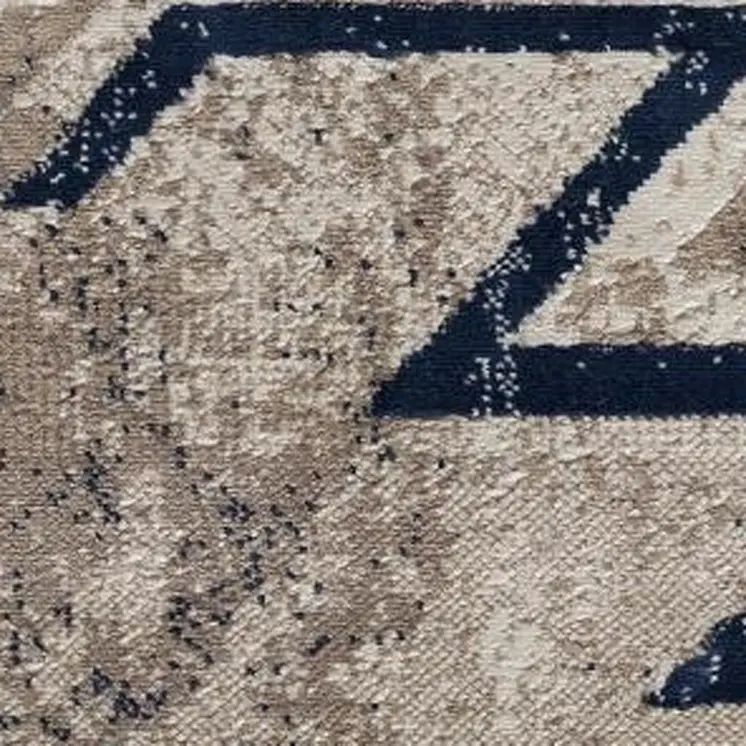 2' X 5' Blue And Beige Abstract Area Rug
