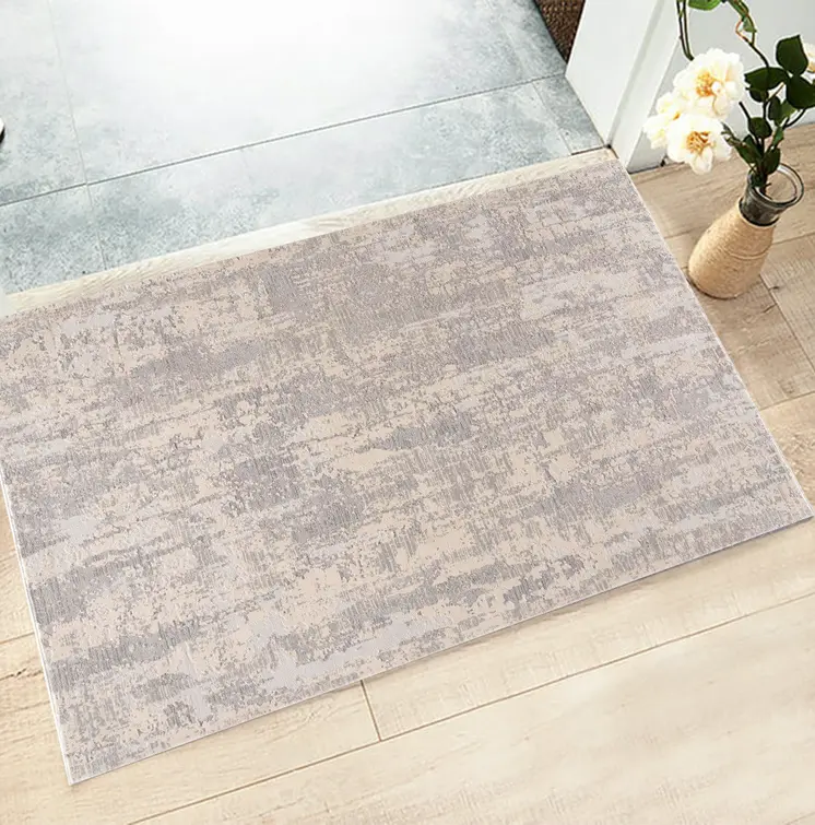 2' X 4' Gray And Beige Abstract Area Rug