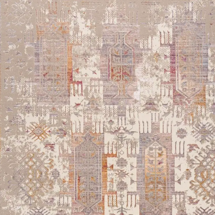 12' Gray And Beige Southwestern Runner Rug