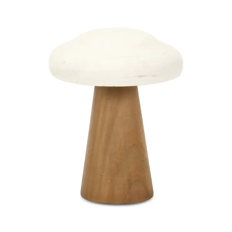 7" Brown Wood Hand Painted Tabletop Sculpture
