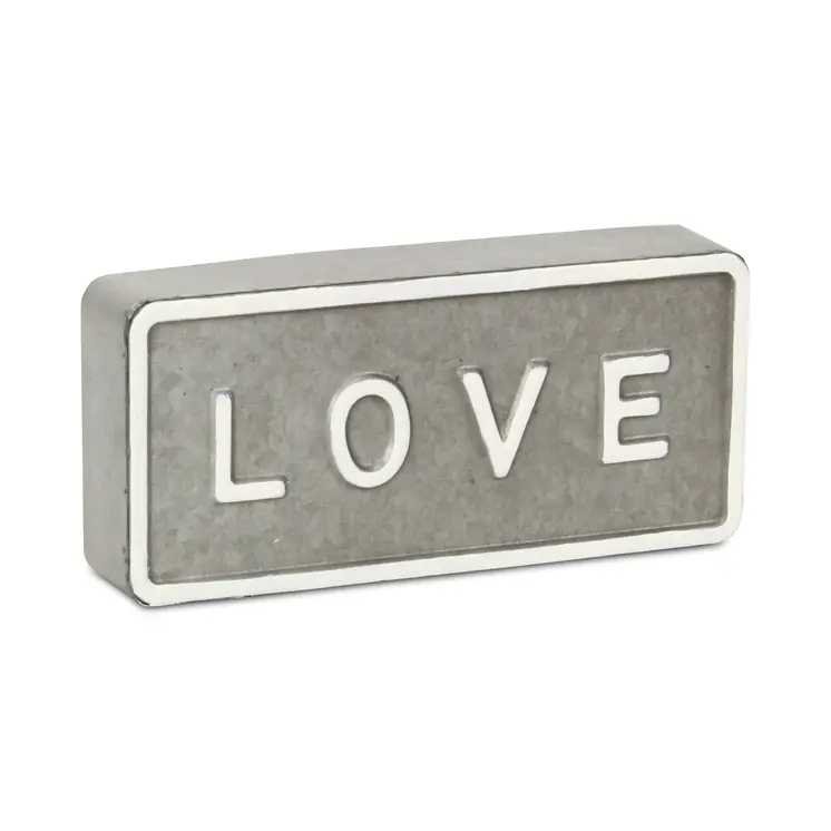4" Black Metal Love Hand Painted Tabletop Sign