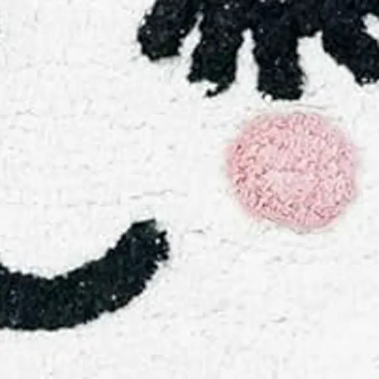 2' X 4' White Cloud Shape Smiley Face Washable Area Rug With Tassels