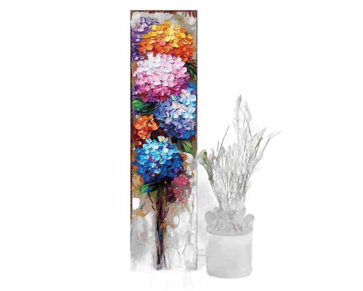 36" Blue Pink And White Solid Wood Hydrangeas Porch Sign