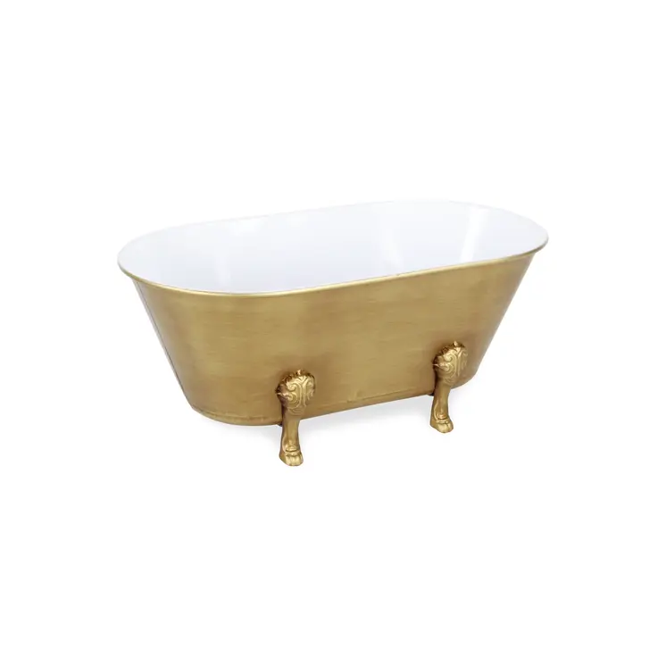9" Gold Metal Hand Painted Tabletop Sculpture