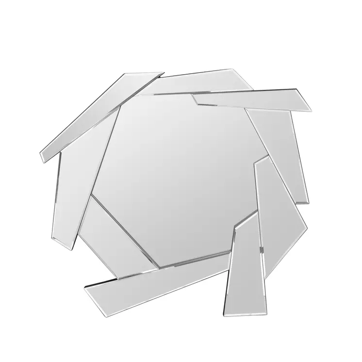 37" Silver Abstract Frameless Accent Mirror