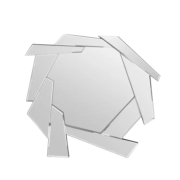37" Silver Abstract Frameless Accent Mirror