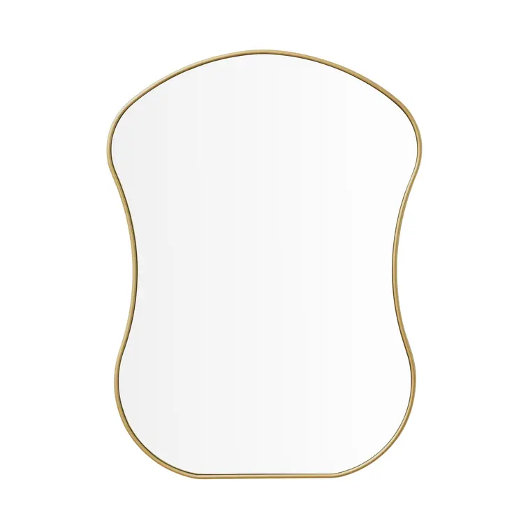 39" Gold Abstract Wavy Geometric Framed Accent Mirror