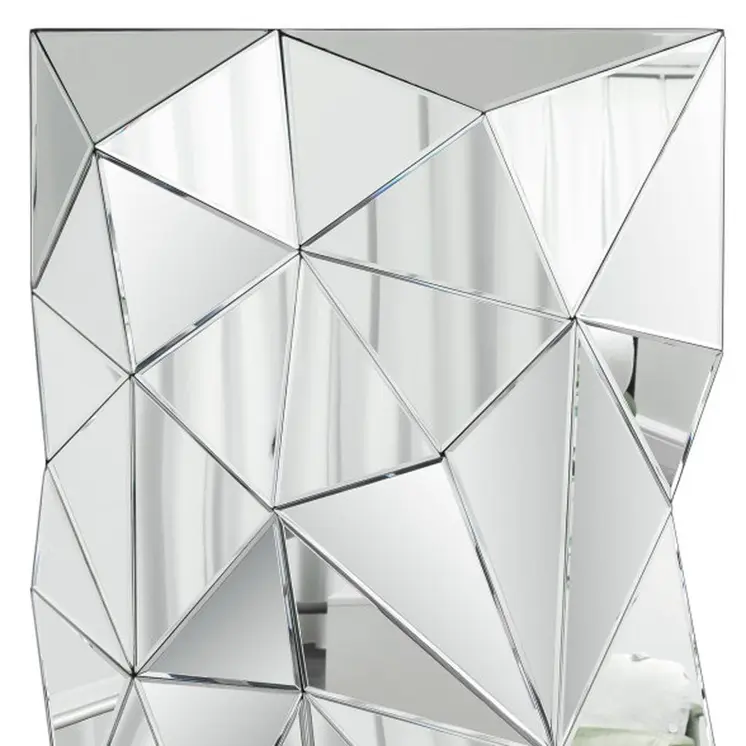 40" Abstract Geometric Faceted Frameless Accent Mirror
